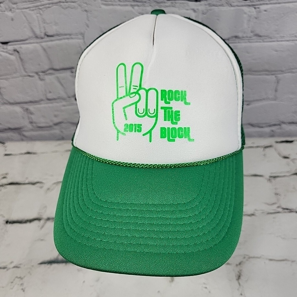 Otto Trucker Hat Mens OSFA‎ Green Snapback Rope Front Cap Rock The Block Peace